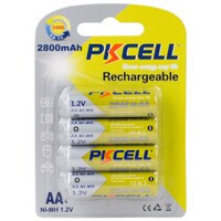 Main product image for PKCELL 4-Pack AA Rechargeable NiMH 2800mAh Battery 142-220
